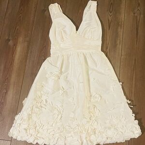 Ivory Calvin Klein Dress with Petal Appliqué